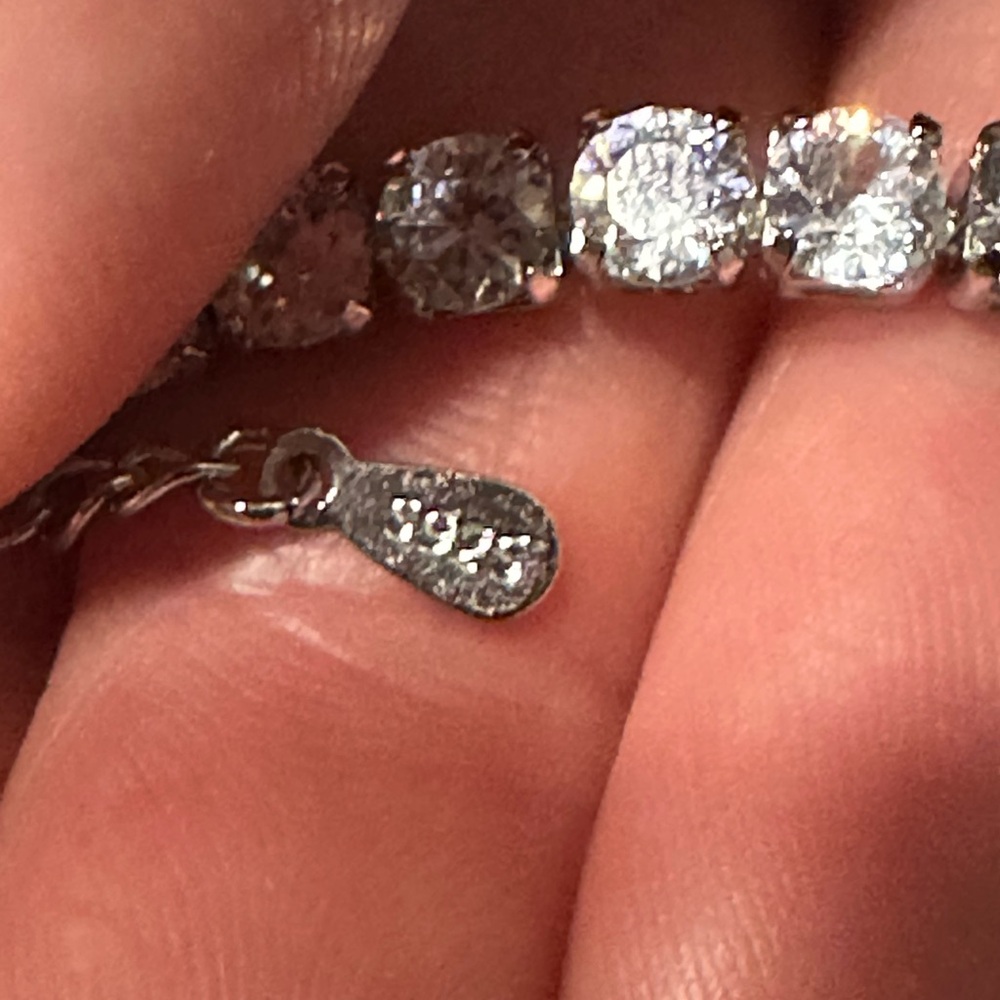 Sterling Silver cubic zirconia  Tennis Choker - Picture 5 of 6